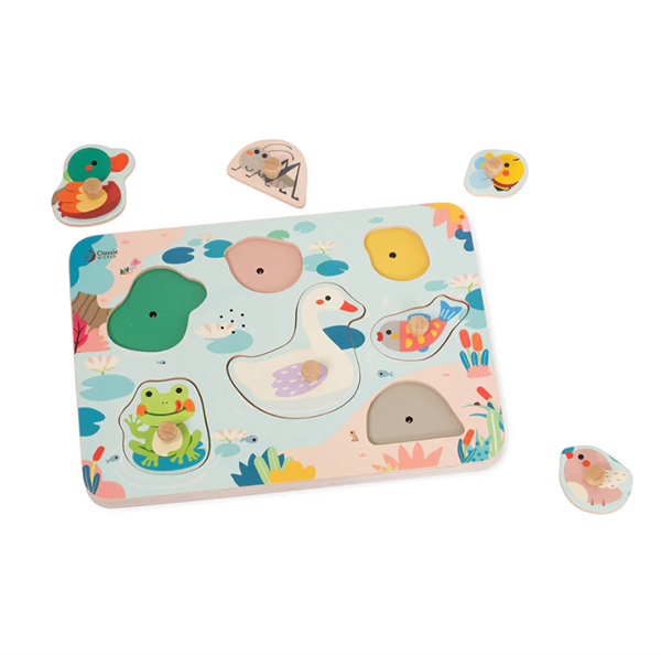 Classic World Ahşap Sesli Puzzle - Göl
