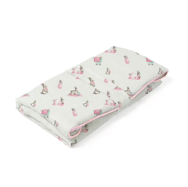 Deux Lapins Çantalı Pratik Katlanabilir Alt Değiştirme Matı Pembe bebe lapin