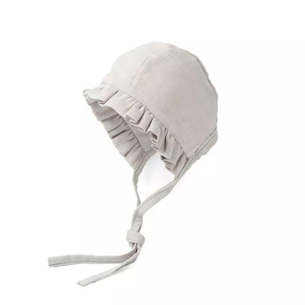 Deux Lapins Müslin Bebek Başlığı Açık gri