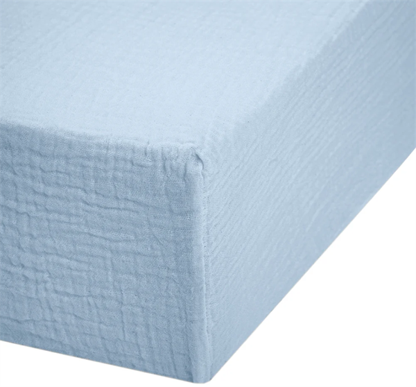 Deux Lapins Müslin Çarşaf Mavi