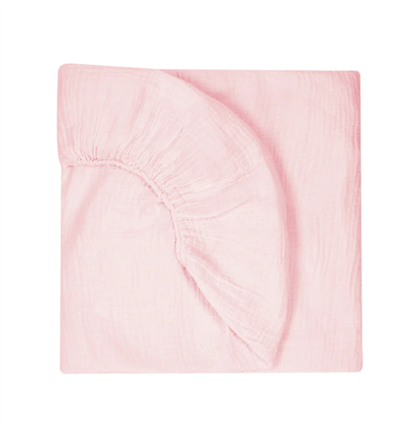 Deux Lapins Müslin Çarşaf Pembe