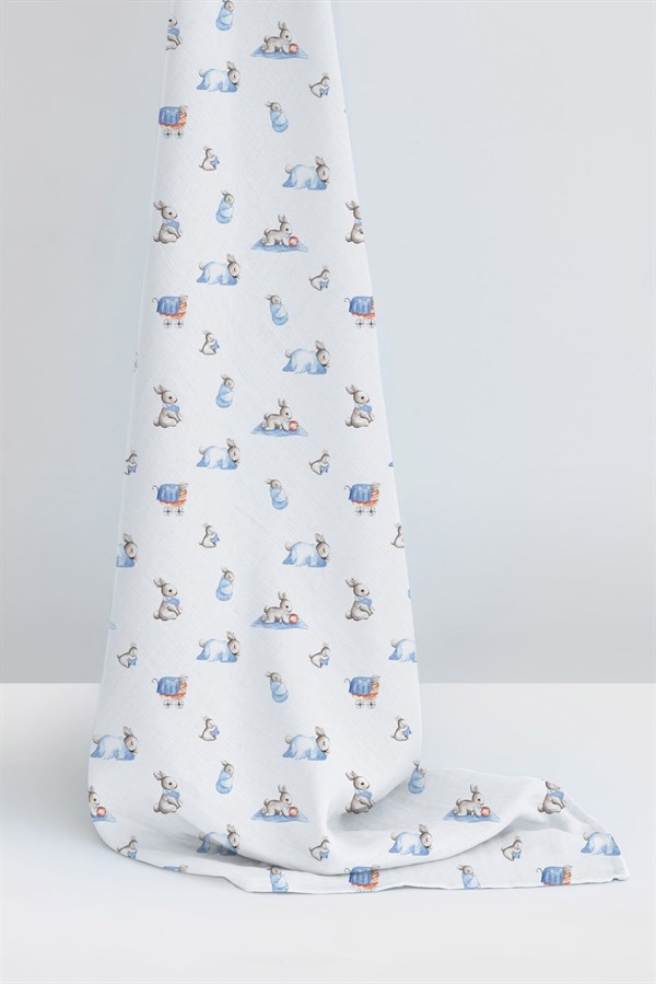 Deux Lapins Müslin Örtü 100X100 Bebe lapin
