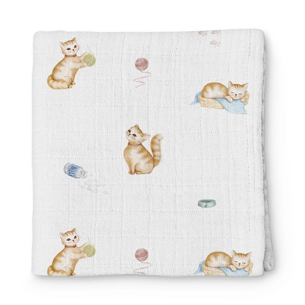 Deux Lapins Müslin Örtü 100X100 Kedi