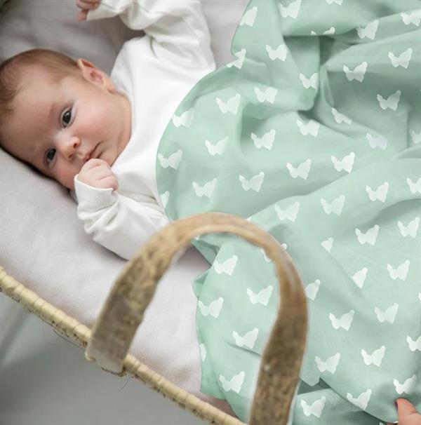 Deux Lapins Müslin Örtü 100X100 Matcha