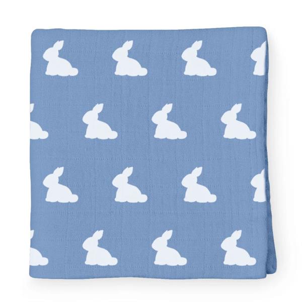 Deux Lapins Müslin Örtü 100X100 Royal Blue