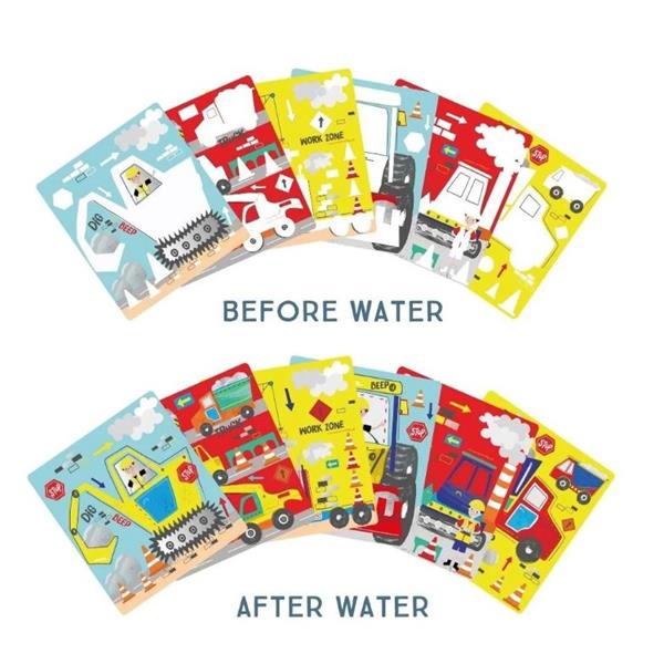 Floss & Rock Renk Değiştiren Water Magic Boyama Kitabı / Construction