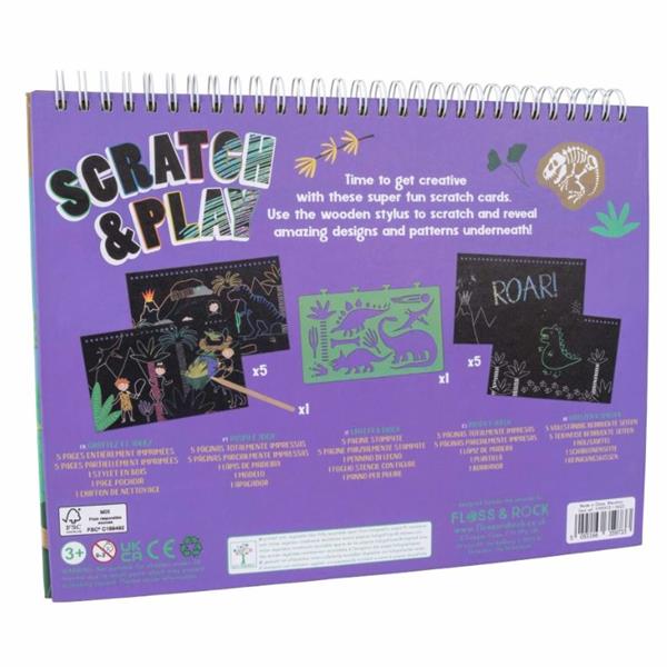 Floss & Rock Scratch and Play Aktivite Kitabı / Dino