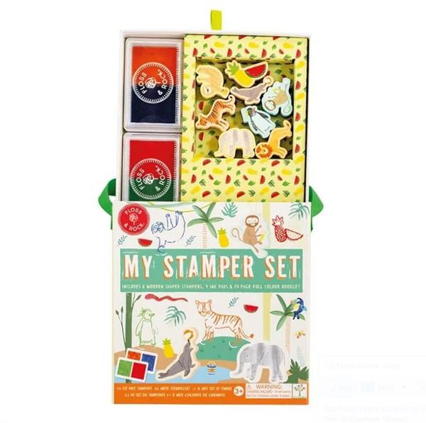 Floss & Rock Stamper Ahşap Baskı Seti / Jungle