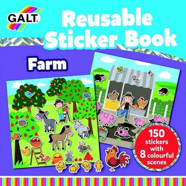 Galt Reusable Sticker Book Farm + 3 yaş 