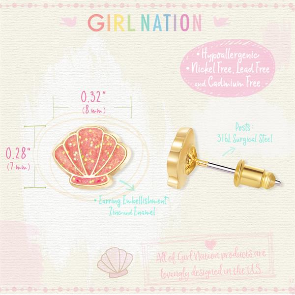 Girl Nation İğneli Küpe - Shell-abrate