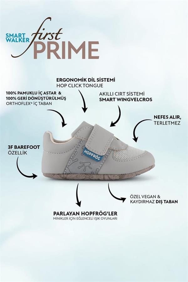 Hopfrög Barefoot İlk Adım Ayakkabısı Gri