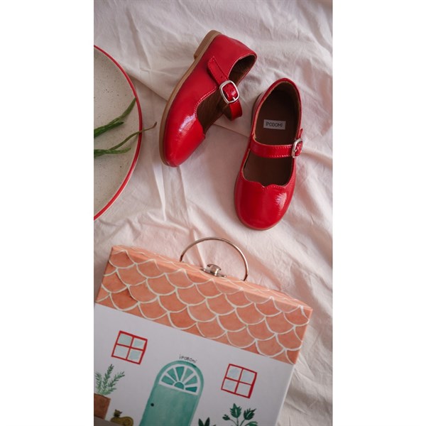 İpobomi Audrey Tabanlı Ayakkabı Kırmızı