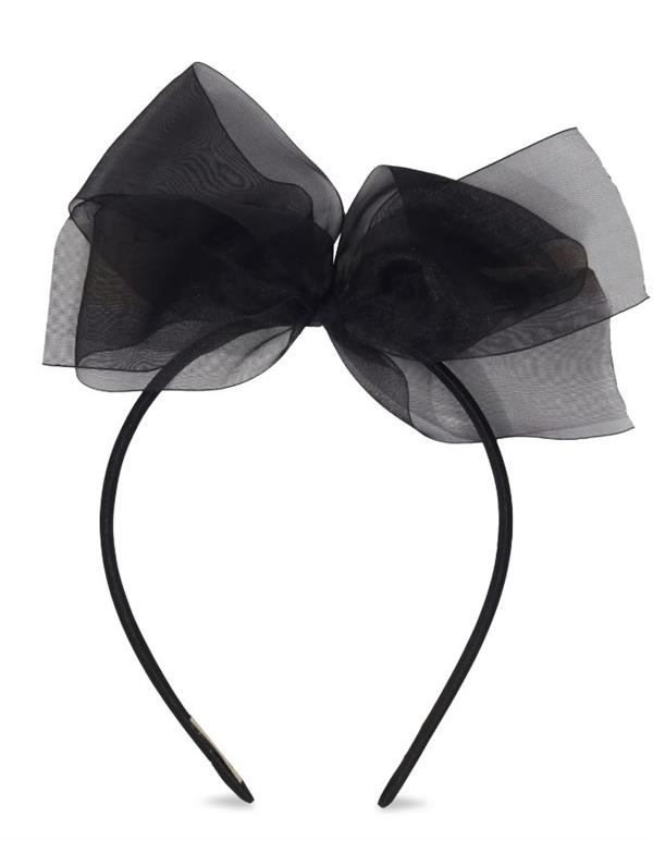 İpobomi Organze Fiyonk Taç Siyah