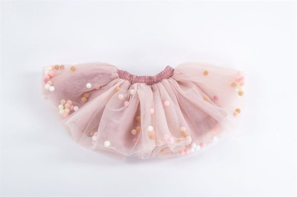 La Pomponnette tütülü etek Gül kurusu