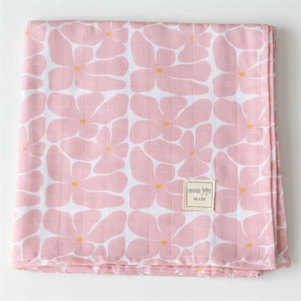 Mama Yoyo Floral Çok Amaçlı Organik Müslin Örtü 120x120 cm