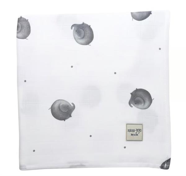 Mama Yoyo Elephantine Çok Amaçlı Organik Müslin Örtü 120x120 cm