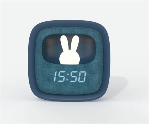 Mob Mavi Tavşan Çocuk Odası Saati ve Gece Lambası