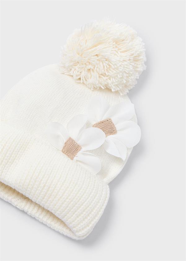 Mayoral Çiçekli Şapka Seti Krem