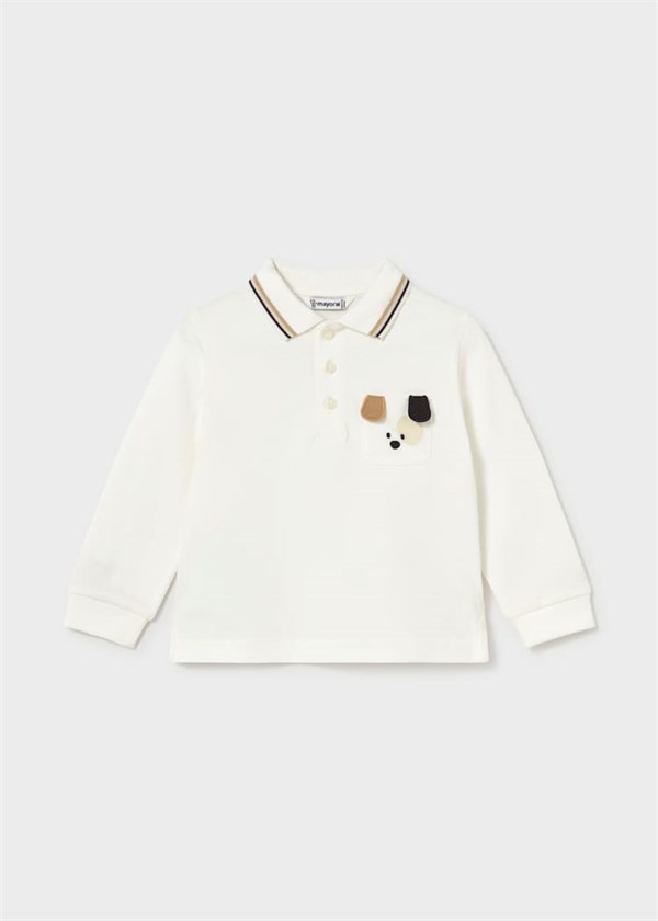 Mayoral Polo Yaka Uzun Kollu Tshirt Krem