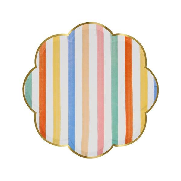 Meri Meri - Colourful Pattern Side Plates - Renkli Desenler Tabaklar - 8li