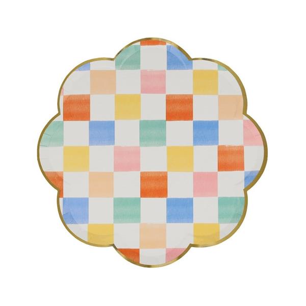 Meri Meri - Colourful Pattern Side Plates - Renkli Desenler Tabaklar - 8li