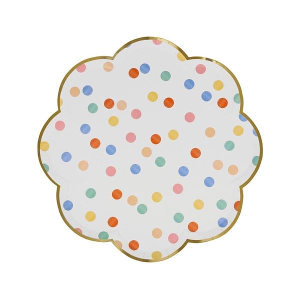 Meri Meri - Colourful Pattern Side Plates - Renkli Desenler Tabaklar - 8li