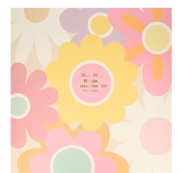 Meri Meri - Groovy Flower Hanging Decorations - Çiçekler Asılan Dekorlar 7li