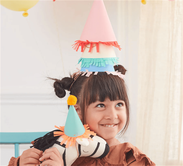 Meri Meri - Mini Animal Parade Hats - Mini Pon Ponlu Parti Şapkaları 8li