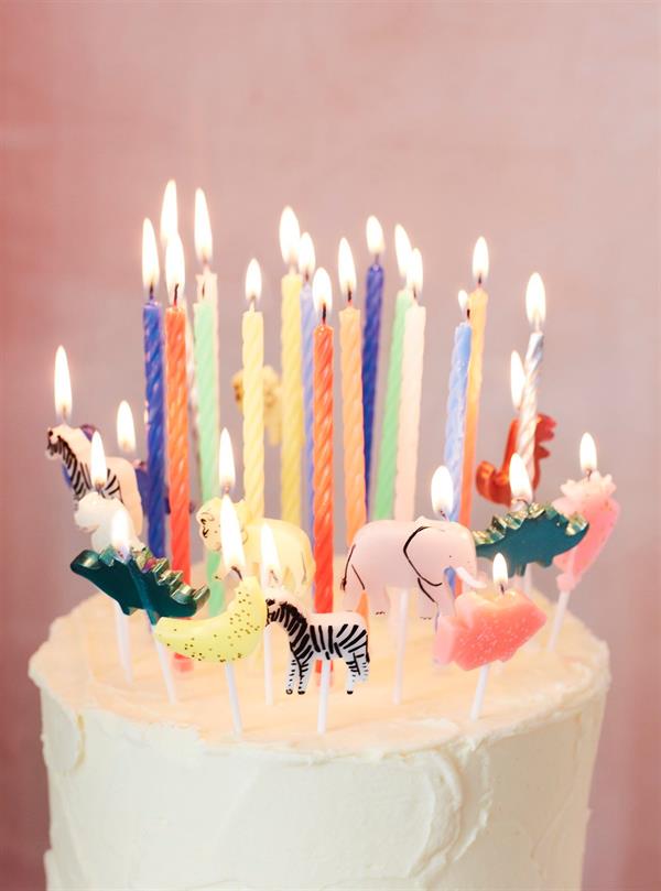 Meri Meri - Multi Neon Twisted Candles - Neon Mumlar