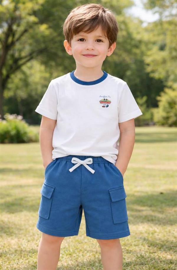Miela Kids Cartoon Baskılı Oversize Tişört ve Şort Takım STD