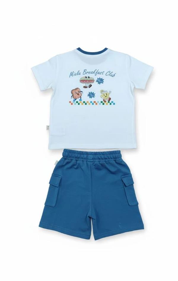 Miela Kids Cartoon Baskılı Oversize Tişört ve Şort Takım STD