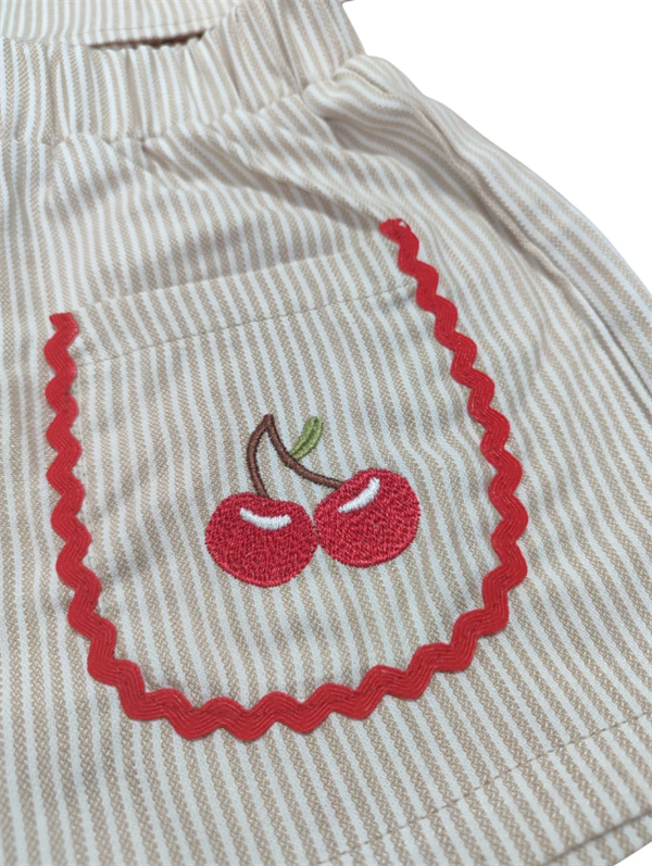 Miela Kids Fırfırlı Cherry Bluz ve Şort Takım STD