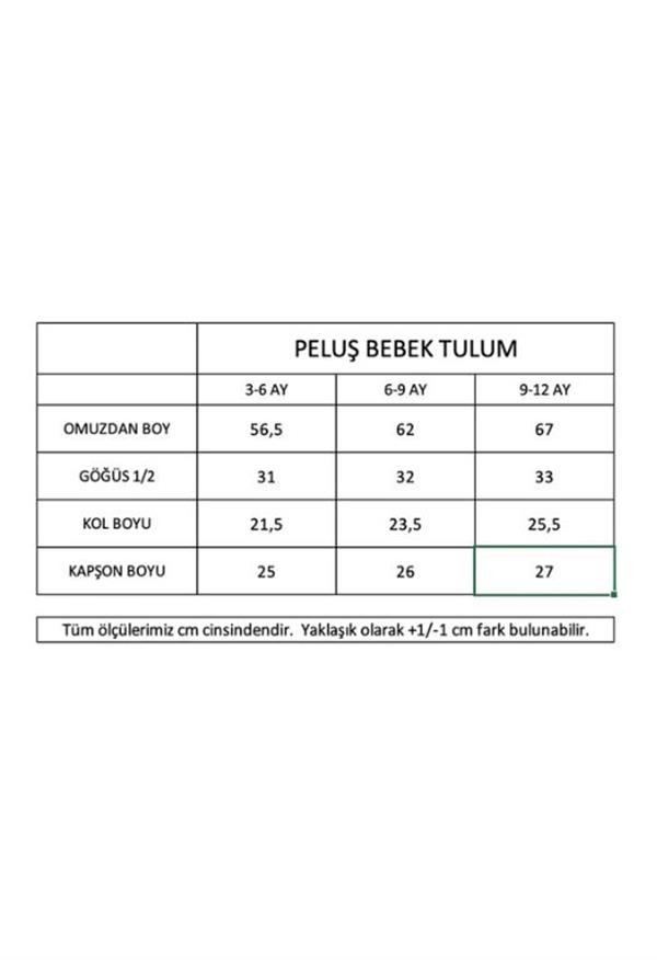 Miela Kids Kulaklı Peluş Tulum Bej