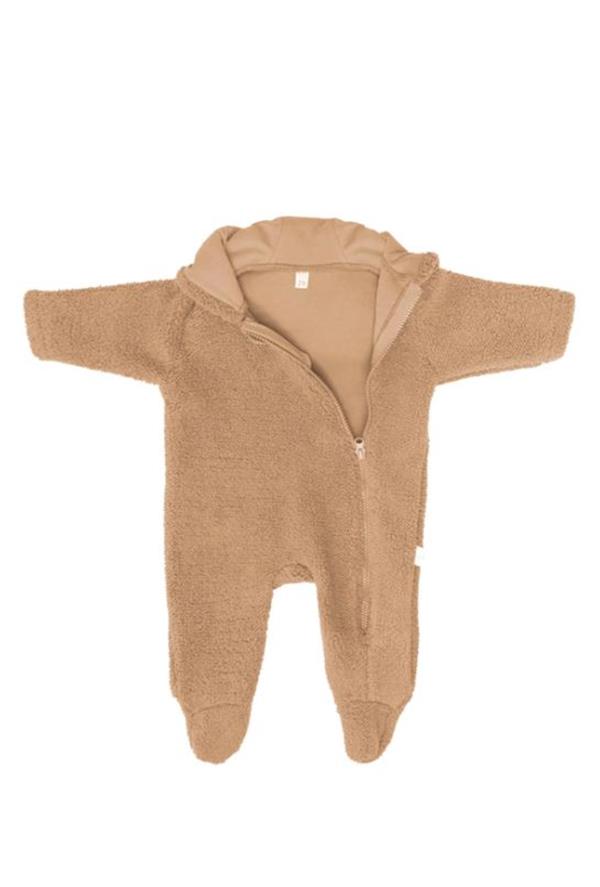 Miela Kids Kulaklı Peluş Tulum Caramel
