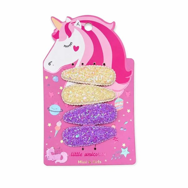 Mini & Kids 4lü Unicorn Glitter Klips Toka- Lilac