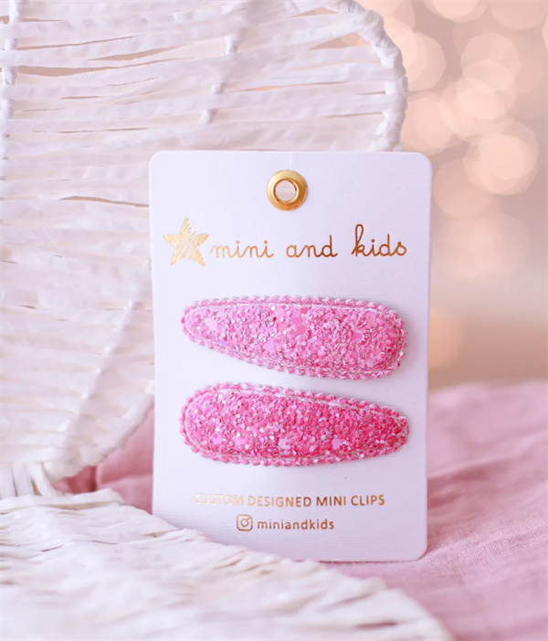Mini & Kids Çıtçıtlı Toka Glitter Fuchsia