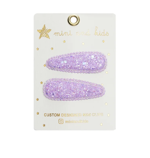 Mini & Kids Çıtçıtlı Toka Glitter Lilac