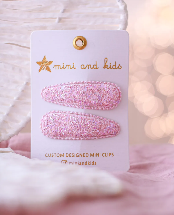 Mini & Kids Çıtçıtlı Toka Glitter Pink