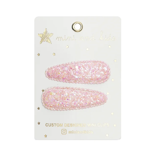Mini & Kids Çıtçıtlı Toka Glitter Pink