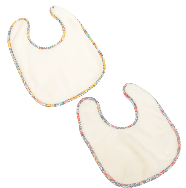 Mini & Kids Liberty Desenli 2li Kız Bebek Mama Önlük Seti Liberty