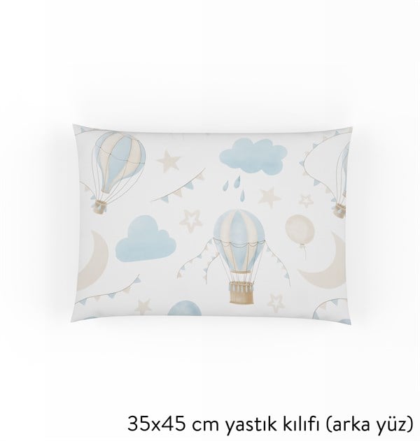 MiniJoyHub Çarşaf Ve Yastık Kılıfı Mavi Uçan Balon