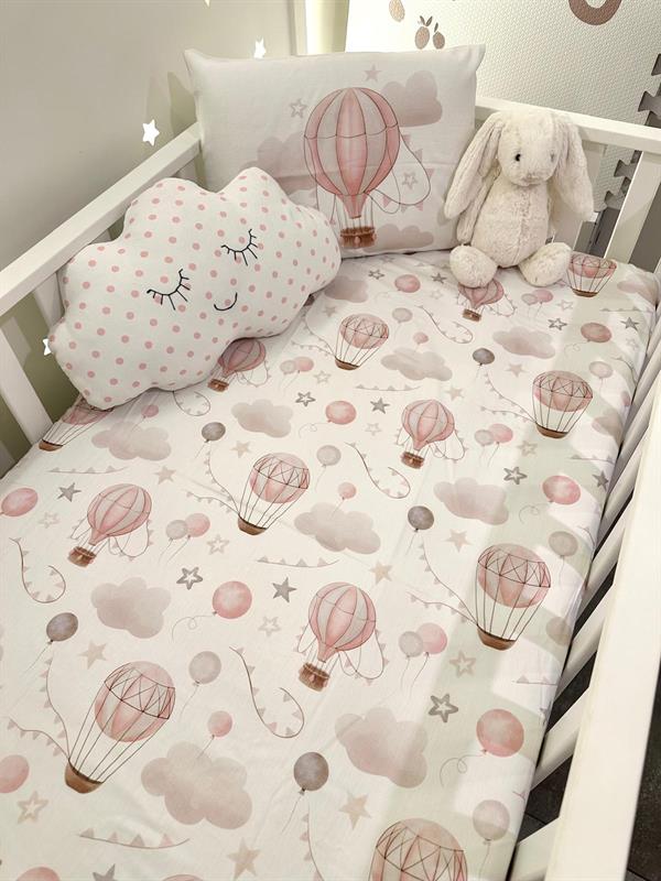 MiniJoyHub Çarşaf Ve Yastık Kılıfı Pembe Uçan Balon