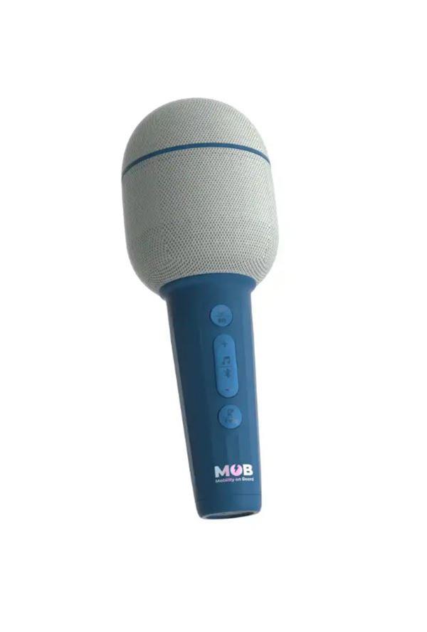 Mob 5 Farklı Eğlenceli Ses Efektli Karaoke Mikrofon ve Bluetooth Hoparlör - Mavi