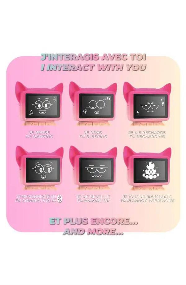 Mob Eğlenceli Dans Eden Pembe Bluetooth Hoparlör ve Çalar Saat