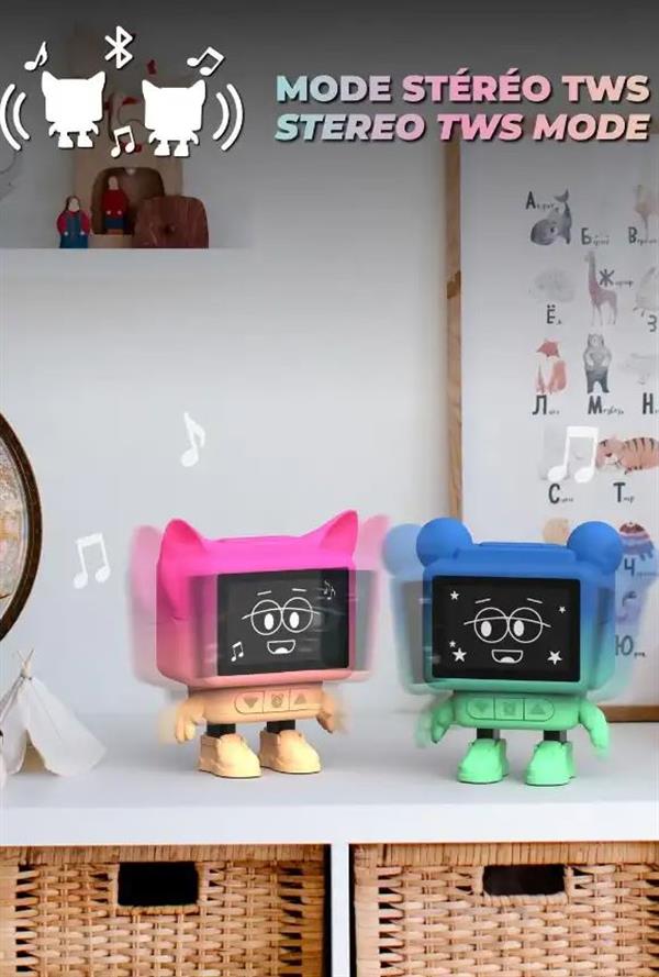 Mob Eğlenceli Dans Eden Pembe Bluetooth Hoparlör ve Çalar Saat