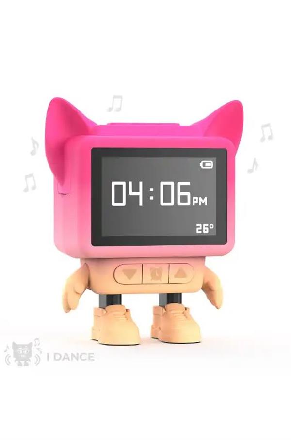 Mob Eğlenceli Dans Eden Pembe Bluetooth Hoparlör ve Çalar Saat