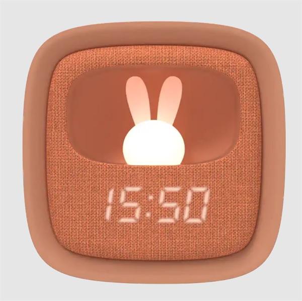 Mob Karamel Tavşan Masaüstü Saati ve Gece Lambası