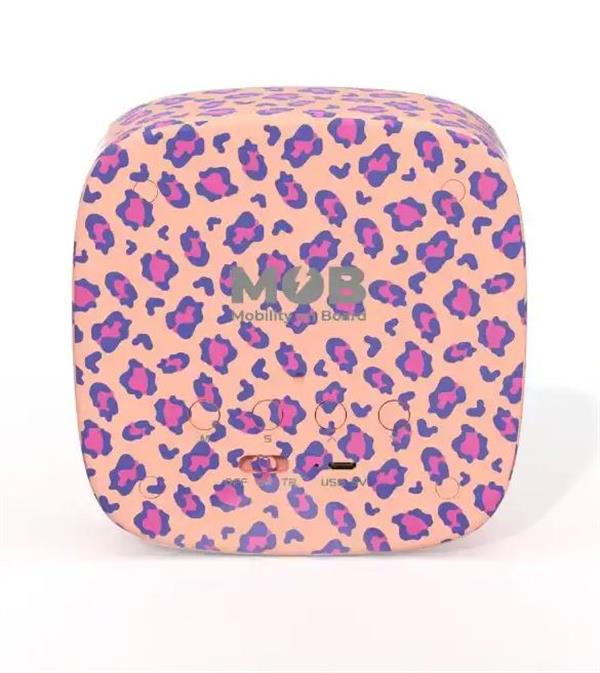 Mob Pembe Leopar Desenli Tavşan Masaüstü Saati ve Gece Lambası