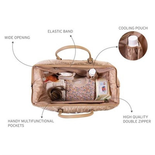 Mommy Bag, Anne Bebek Bakım Çantası Puffy, Bej