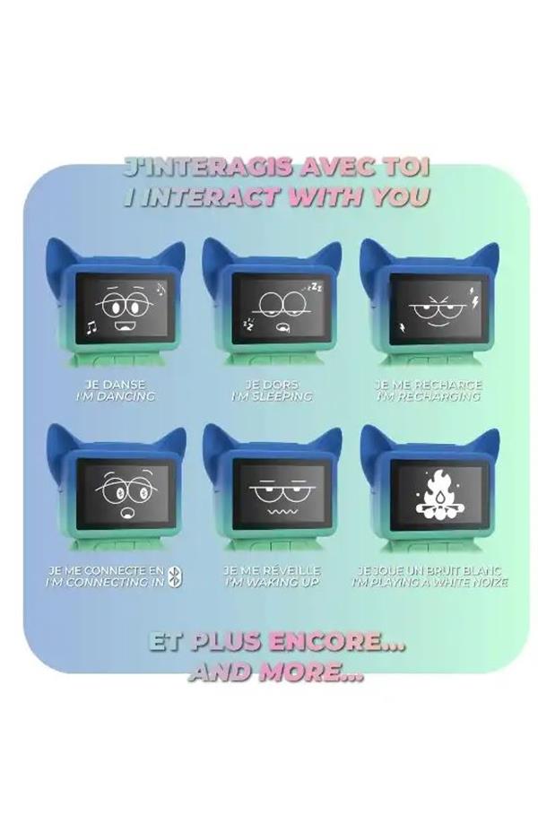 Mob Eğlenceli Dans Eden Mavi Bluetooth Hoparlör ve Çalar Saat